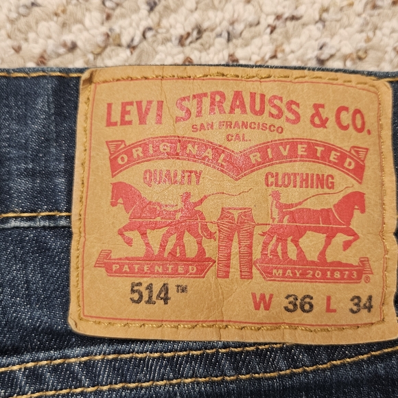 Levi's 514 Dark Blue Straight Jeans - 36 X 34 - Picture 6 of 7